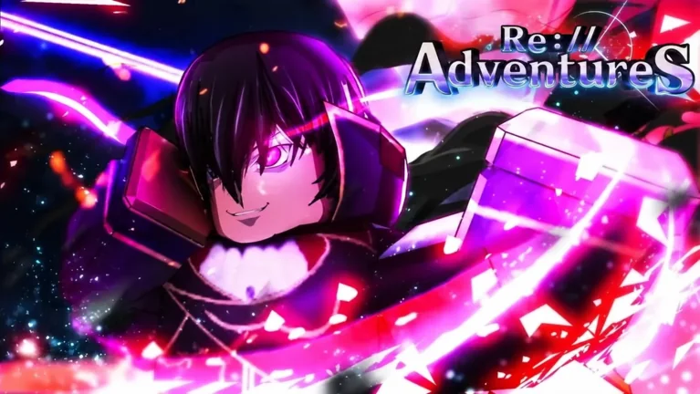 A dark-haired fighter unleashes a vivid magenta attack in Re://Adventures.